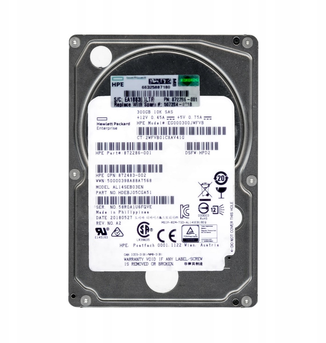 HP 872286-001 300GB 10K SAS-3 2.5'' EG000300JWFVB