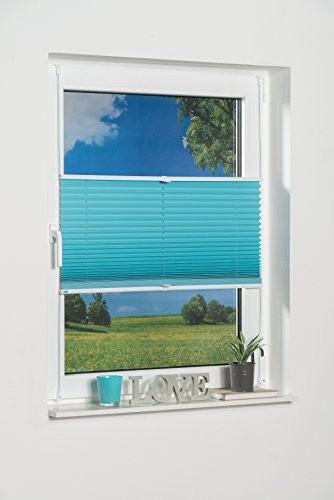 K-home Palma przyciemniająca roleta plisowana na okno., niebieski (ice blau), 80 x 210 cm 322574-11