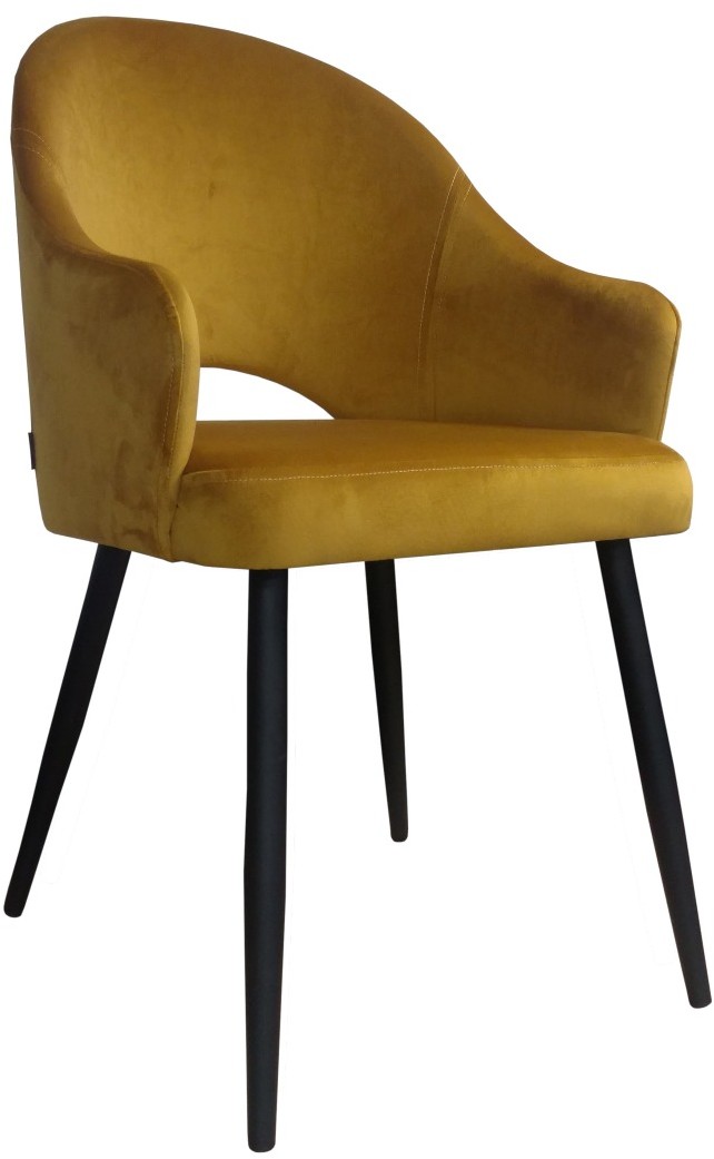 Atos Krzesło JENISEJ VELVET żółte nowoczesne na metalowych nogach VELVET-MG15