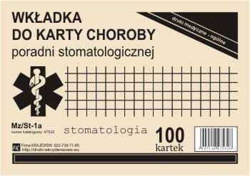 Firma krajewski Wkładka do karty poradni stomatologicznej [Mz/St-1a] 47532_0