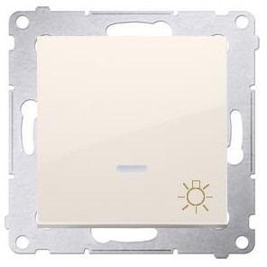 Kontakt Kontakt_Simon Przycisk światło z podświetleniem LED (moduł) 10AX. 250V. szybkozłącza krem DS1L.01/41
