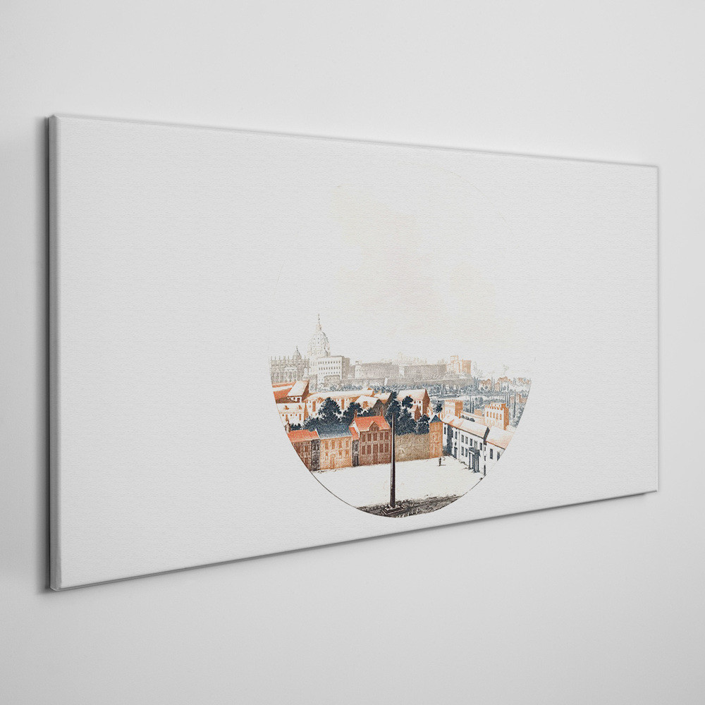 PL Coloray Obraz Canvas Rysunek Miasto Pejzaż Niebo 120x60cm