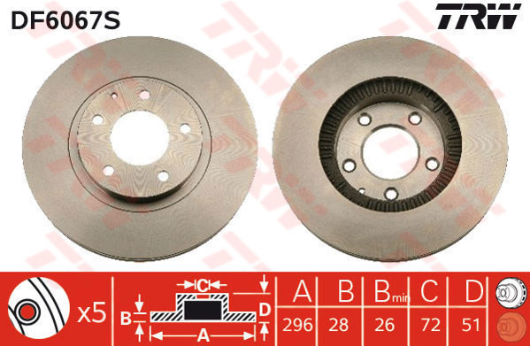 TRW Tarcza hamulcowa DF6067S