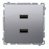 Kontakt Simon Basic Ładowarka 2 x USB 2,1A 5V stal inox Kontakt Basic BMC2USB.01/21
