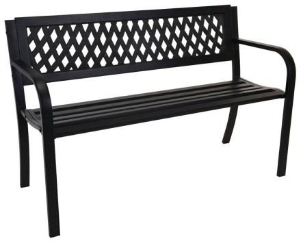 ProGarden Ławka ogrodowa metalowa czarna 119 cm DD.15022