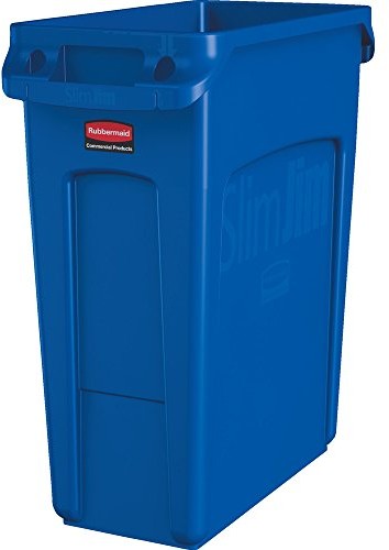 Rubbermaid Commercial Products 1955959 Vented Slim Jim-jego tony, tworzywo sztuczne, 60 l, niebieski 1971257