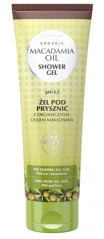 GlySkinCare ORGANIC MACADAMIA OIL - SHOWER GEL - Żel pod prysznic z organicznym olejem makadamia GLYPZOMA