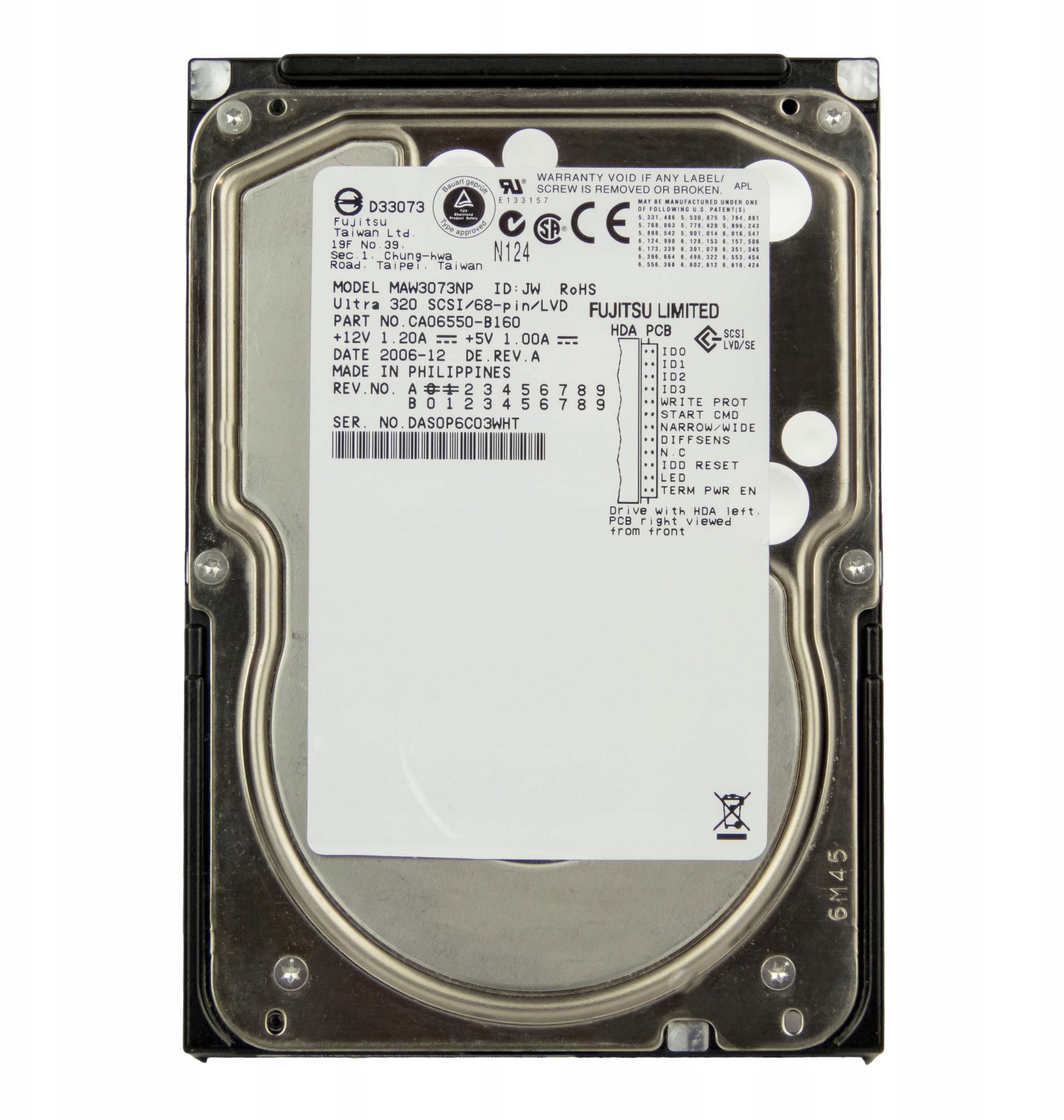 Fujitsu 73GB 10K 8MB Scsi U320 3.5'' MAW3073NP