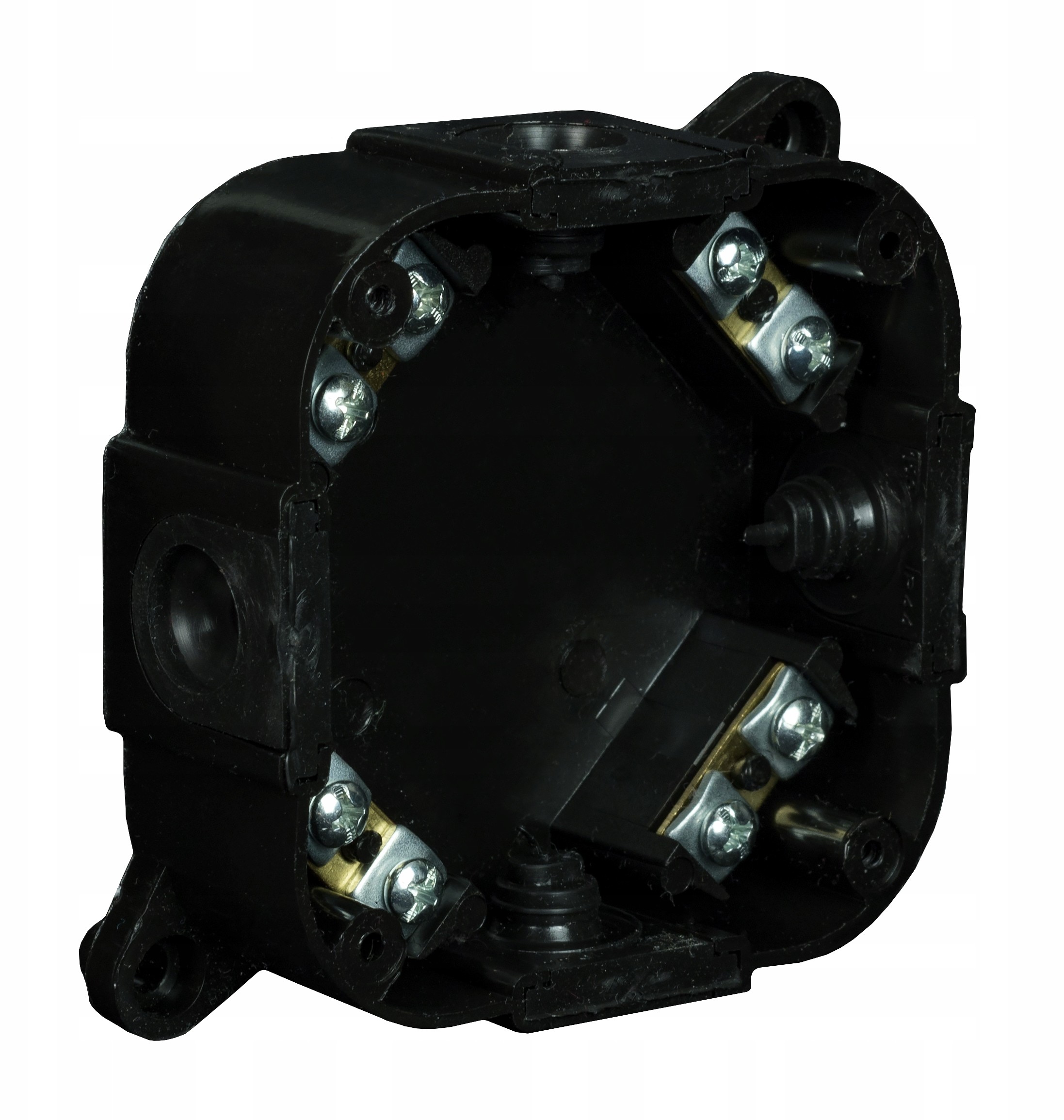 Puszka hermetyczna natynkowa czarna 88x38 z zacisk