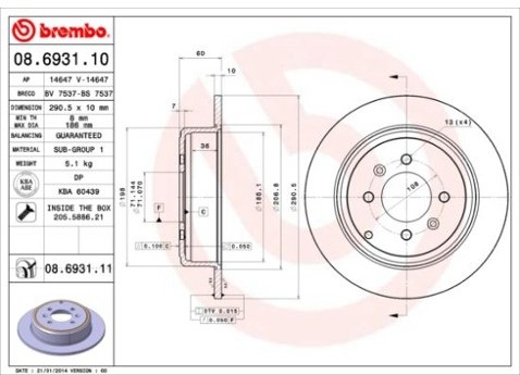 BREMBO 08.6931.11