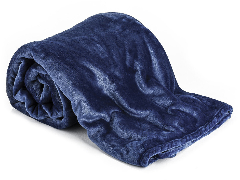 Koc XXL / Narzuta na łóżko ciemnoniebieska, 200 x 220 cm