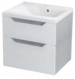 Sapho WAVE szafka umywalkowa 60x65x48cm, biała/dąb srebrny WA065