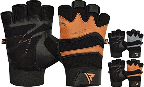 RDX rękawiczki podnoszenie ciężarów rękawiczki crossfit krafttraining Sport rękawiczki ze skóry bydlęcej treningowa Workout do fitness podciąganie Gym Bodybuilding Gloves, brązowy, XXL 5054421104040