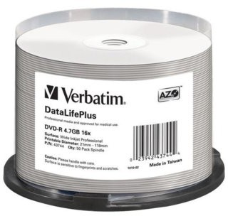 Verbatim DVD-R DataLifePlus Wide Inkjet Professional V43744