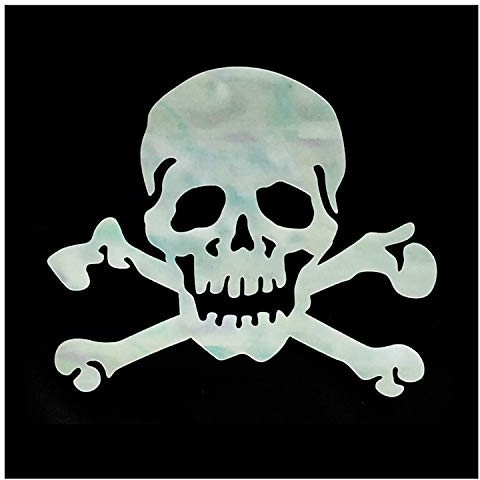 Inlaystickers Naklejka inkrustowana na gitary i basy - czaszka - biała perła, B-136SK-WT B-136SK-WT