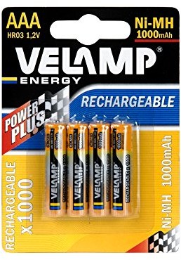 Velamp velamp HR03/4BP ładowany, baterie Mignon 1000 mAh, 4 sztuki, pomarańczowe kolory HR03/4BP