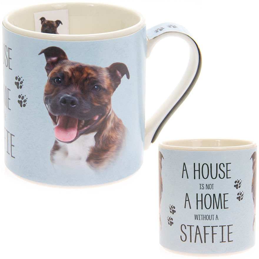 Leonardo Lesser & pavey collection KUBEK PORCELANOWY Pies - Amstaf - Staffie