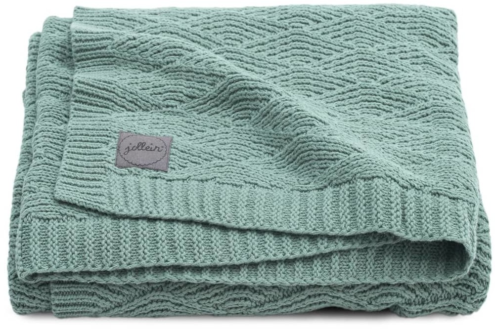 Jollein Kocyk River Knit, 100 x 150 cm, popielata zieleń Smits Assen