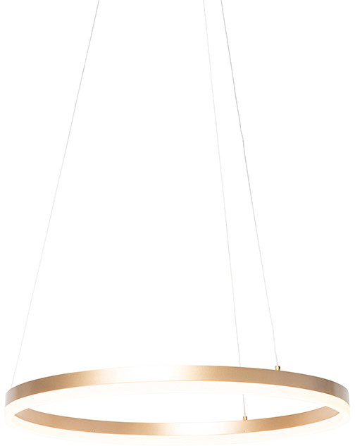 QAZQA Designerska lampa wisząca złota 60cm LED 3-stopniowe ściemnianie - Anello