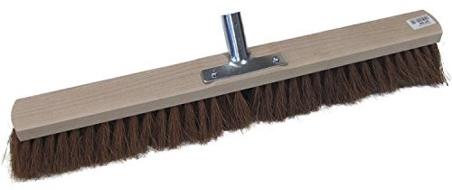MASTA Szczotka do podłóg z włókna kokosowego-włosiem i korpus drewniany | metalowym uchwytem trzonka | 60 cm | bez trzonka
