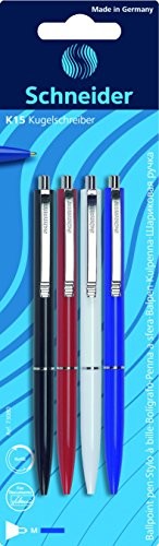Schneider piśmiennicze ball point Pen K 15, mechanizm druku, M, niebieski, 4er blistrowa sortowane 73080