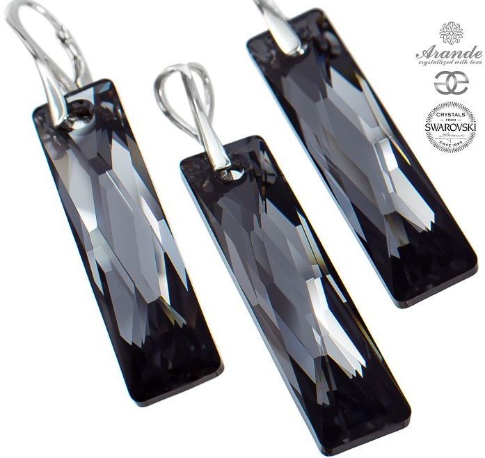 Arande SWAROVSKI piękne kolczyki wisiorek NIGHT QUEEN SREBRO 700899