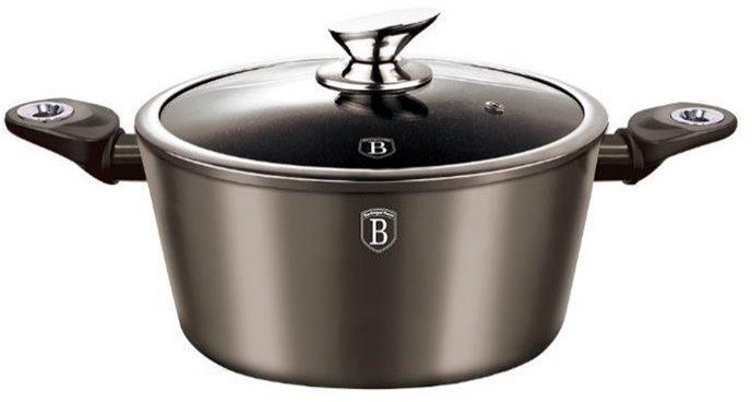 Berlinger Haus Garnek ze szklaną pokrywką z kolekcji Metallic Line 28 cm