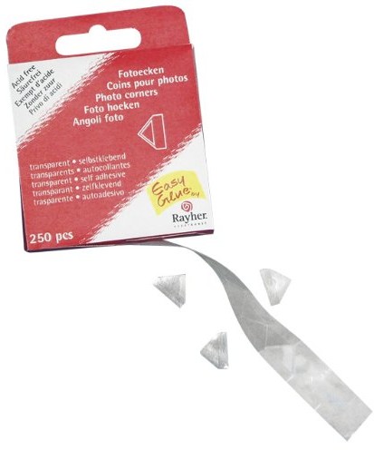 Rayher Hobby Rayher  3340200  easyglue Fotoecken, 1,3 x 1,5 cm, pudełko 250 sztuk 3340200