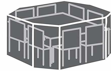 Perel Garden ocgs08 pokrowiec ochronny do 8-kanciasta Lounge-zestaw, czarna, 220 x 220 x 95 cm