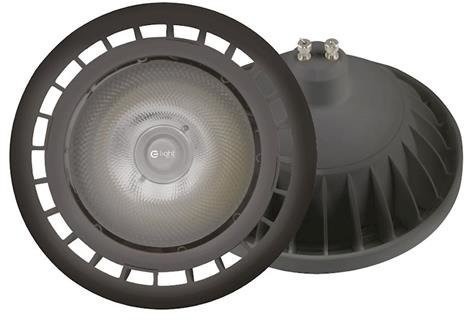 Eko-Light Czarna żarówka LED AR111/ ES111 GU10 - 12W neutralna 4000K AR2257