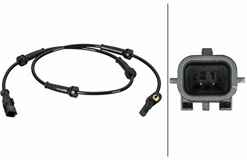 HELLA Czujnik 6PU 230 040-131, prędkość obrotowa koła - 2-biegunowy - oś przednia lewa - z uchwytem 230040891