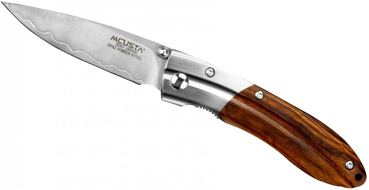 Mcusta Zanmai Nóż składany Shinra Mixture Iron Wood SPG2 MC-0141G