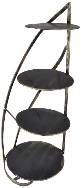 Stojak na ciasta i torty, 4 poziomy, złoty, 81x35x35 cm