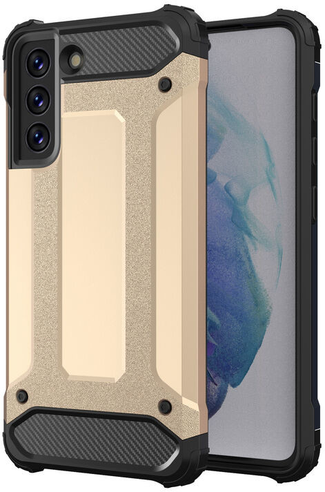 Hurtel Hybrid Armor pancerne hybrydowe etui pokrowiec Samsung Galaxy S21 FE złoty