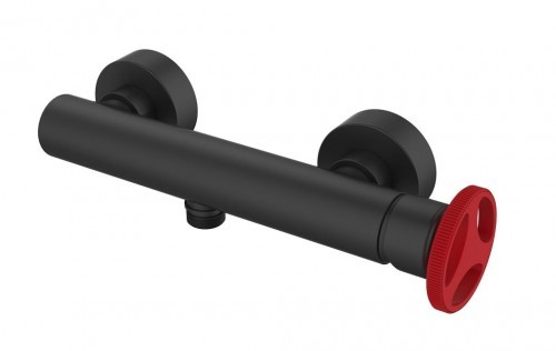 Metal-Hurt Bateria LOFTEA BLACK+RED natryskowa ścienna bez natrysku czarny mat/czerwony BJV406B-R1