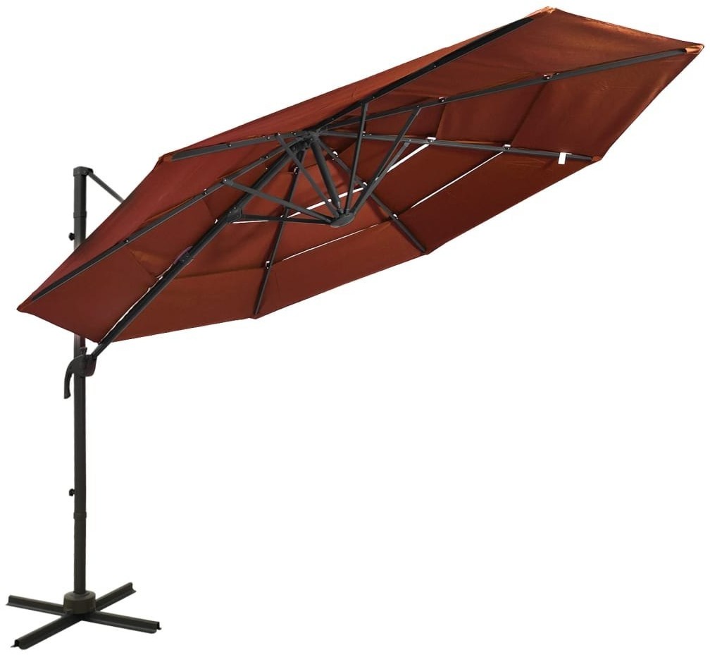vidaXL 4-poziomowy parasol na aluminiowym słupku, terakotowy, 3x3 m 313833