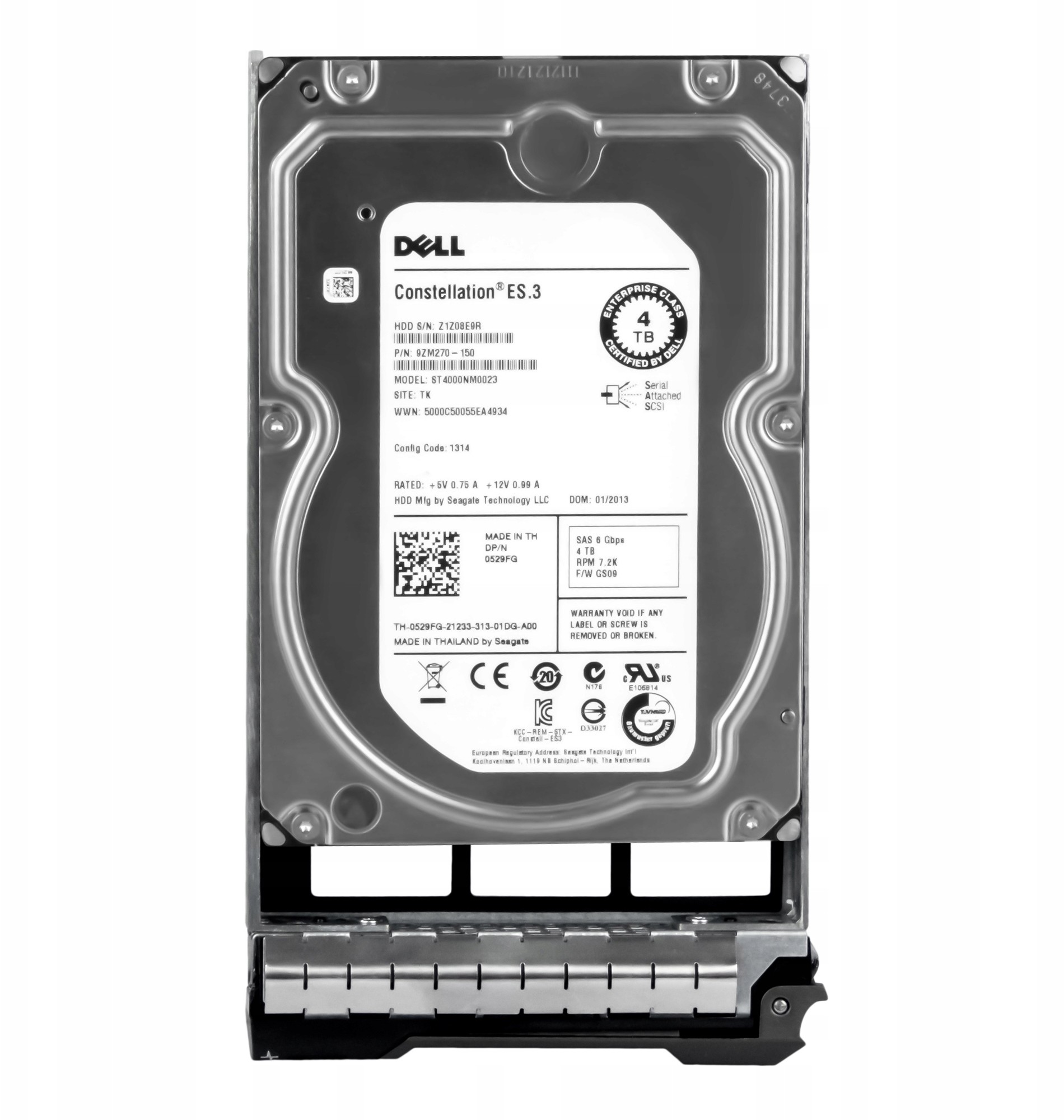 Dell 0529FG 4TB 7.2k 128MB SAS-2 3.5' ST4000NM0023