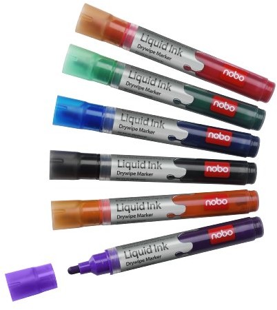 Nobo Markery  Liquid Ink (Blister) 6 sztuk posortowane pod względem koloru 1901419