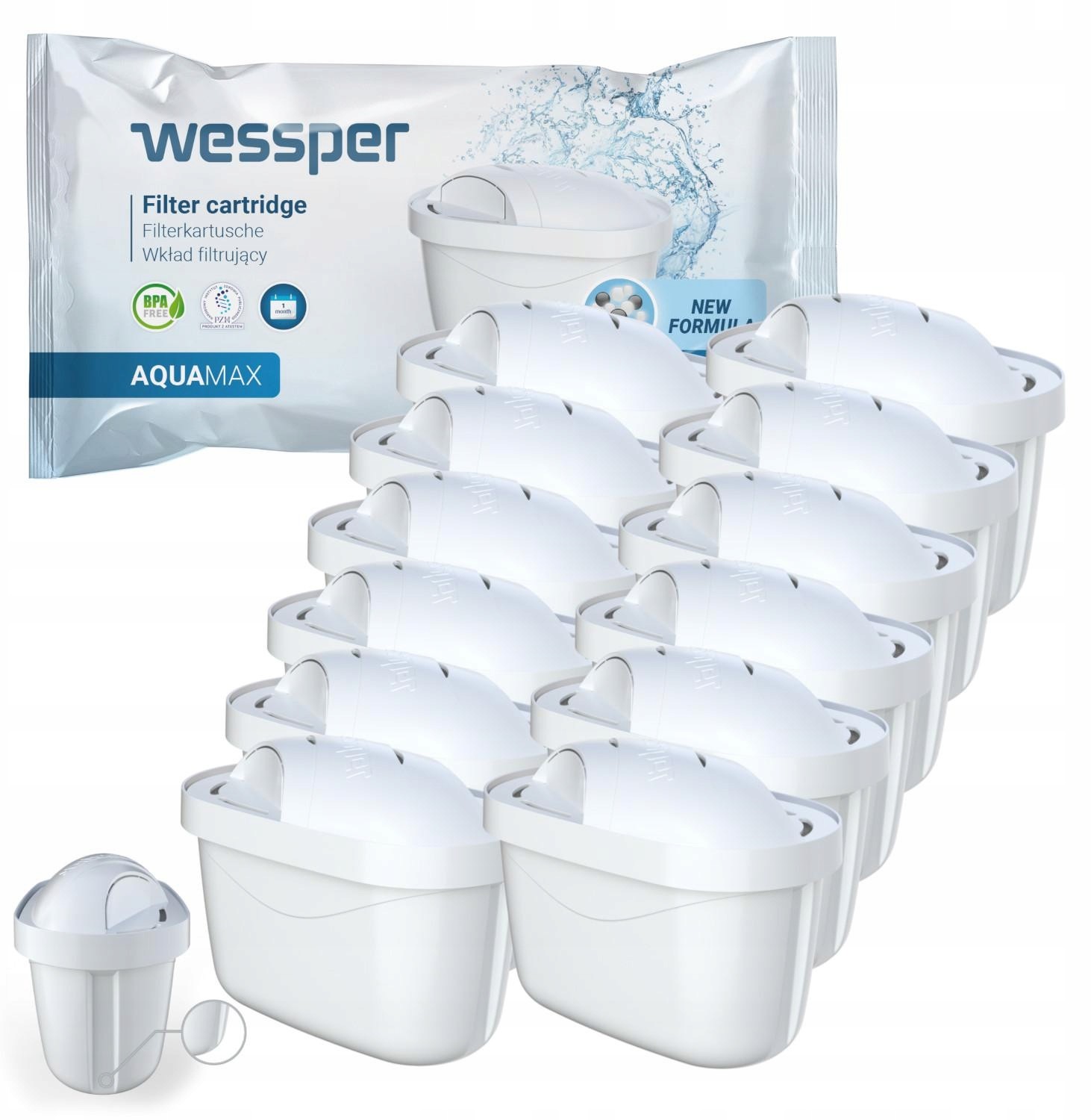 Wkład Filtr do Wody Dzbanka Aqua Select 12szt