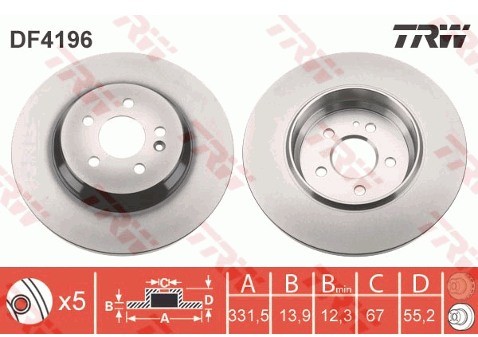 TRW Tarcza hamulcowa DF4196