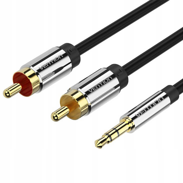 Zdjęcia - Kabel Vention  audio 3,5mm do 2x RCA  BCFBI 3m czarny 