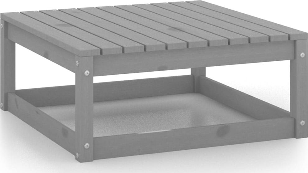 vidaXL Stołek ogrodowy 70x70x30 cm szary lite drewno sosnowe 805672