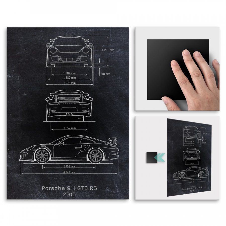 Pix4home Plakat metalowy Porsche 911 GT3 RS Projekt Blackboard M POS-M-02522