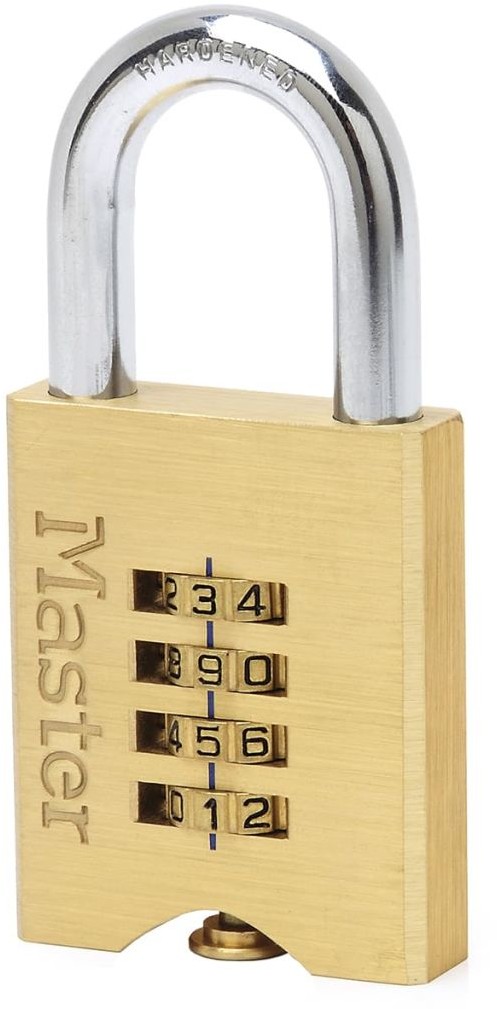 VSA Van Spijk Master Lock Kłódka na szyfr, trwały mosiądz, 50 mm, 651EURD