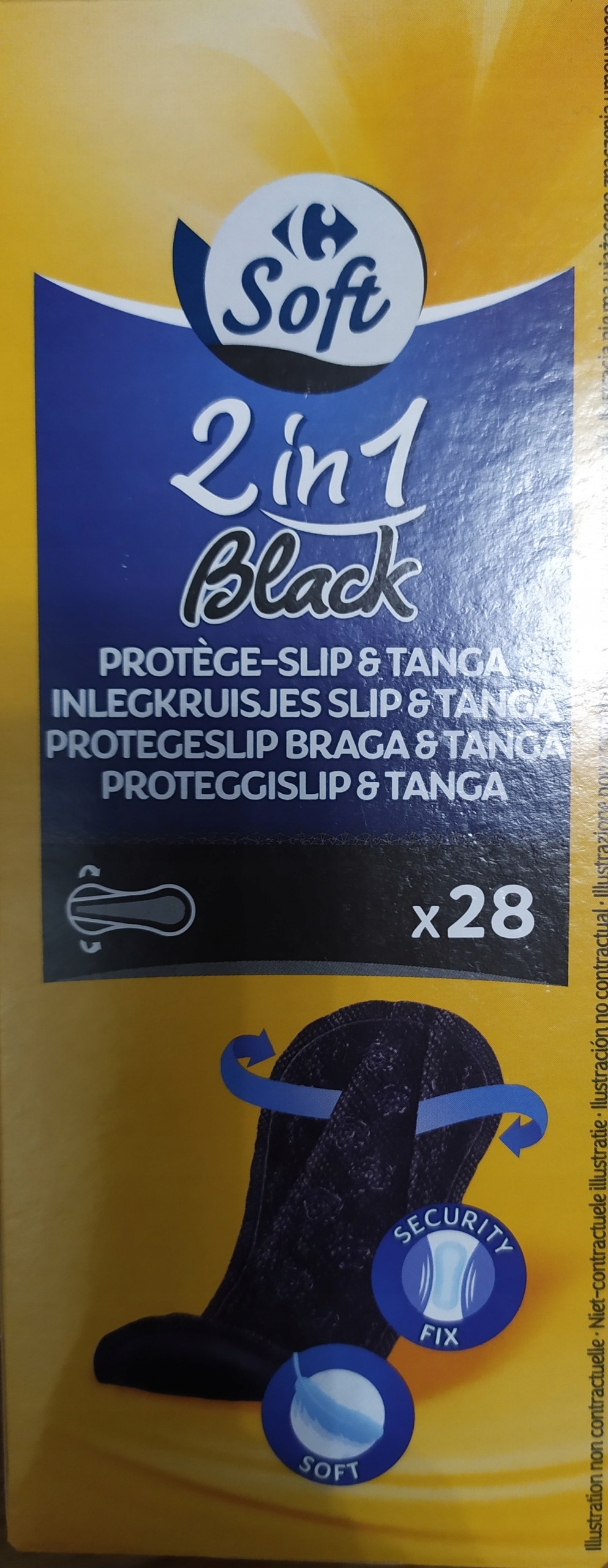 Soft czarne wkładki higieniczne 28szt 2in1 Black