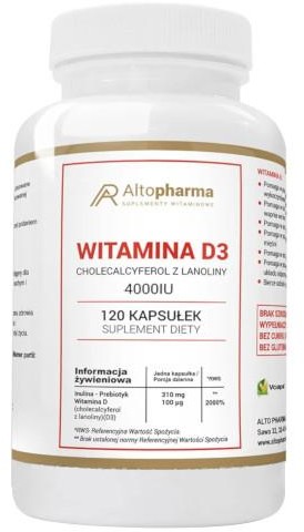 Altopharma Witamina D3 4000 IU + Prebiotyk 120 kapsułek 1146124
