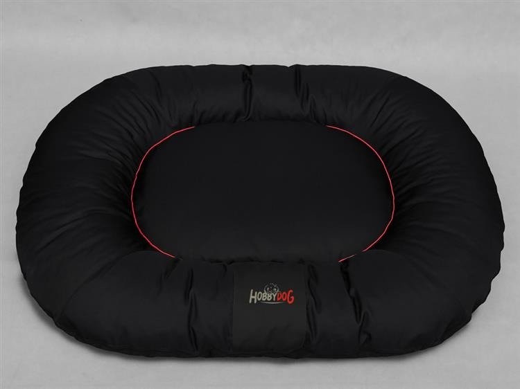 Hobbydog Legowisko dla psa, czarny z czerwoną lamówką, 78x100 cm