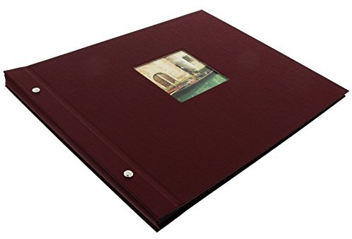 Goldbuch Bella Vista 28972 skręcany album na zdjęcia, lniany, 40 czarnych stron przekładanych pergaminem, 39 x 31 cm, kolor: bordowy 28 972