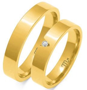 LOVRIN Obrączka ślubna złota 585 z diamentami O-26-585