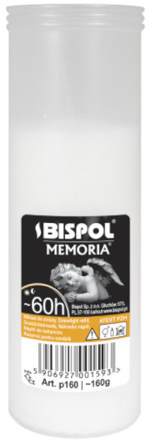 Bispol Wkład do zniczy PARAFINOWY, P160, 1 szt 5906927001593